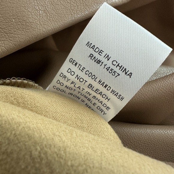 THML Women Skort M Brown Faux Leather Skirt Shorts Boho Western Cowgirl Festival - Picture 12 of 12